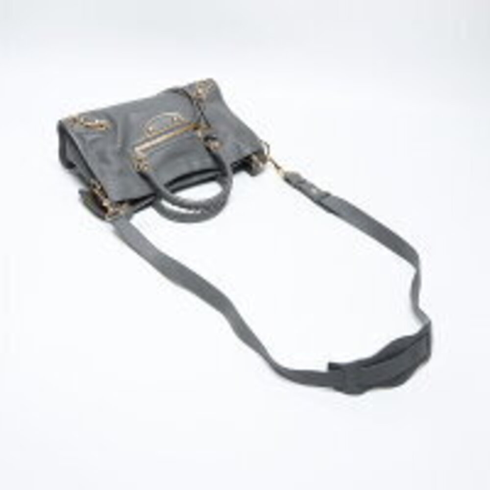 Balenciaga City Metallic Leather Shoulder Bag Gray - Picture 9 of 13